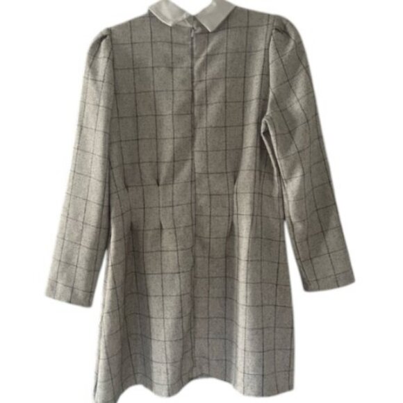 Goodnight Macaroon grey white plaid collared dress size XL - Picture 5 of 9